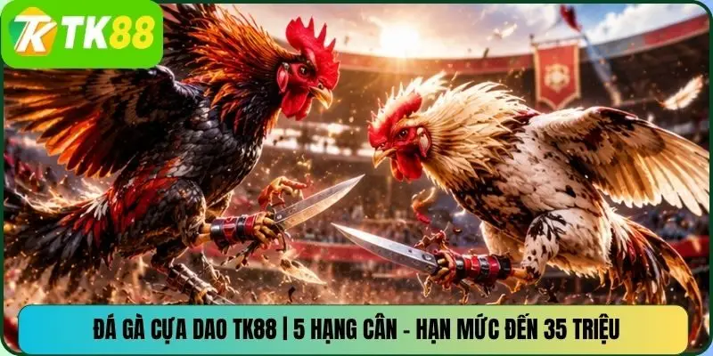 Đá Gà Cựa Dao TK88 | 5 Hạng Cân – Hạn Mức Đến 35 Triệu